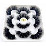 HBZGTLAD new 5 Pairs 25 mm 3d Mink Lashes Bulk Faux with Custom Natural Mink Lashes Pack Short Wholesales Natural False Eyelashes (9D-05)