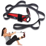 Foot Calf stretcher for Plantar Fasciitis, Achilles Tendonitis, Heel Spurs, Drop Foot. Yoga Stretching Strap for Leg, Thigh and Hamstring (Red)