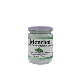 Silky Scents 4 oz Premium Menthol Crystals 100% Pure Organic and Natural in Glass Jar