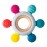 Arudyo Baby Teething Toys Silicone Teethers BPA Free Silicone Rudder with Wooden Ring Soothe Babies Gums (Rainbow)