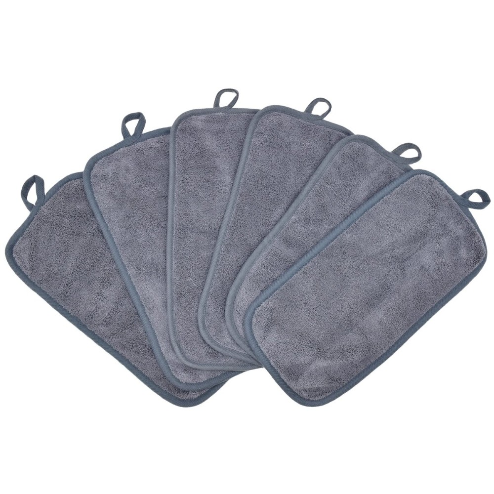 BloomSesame Makeup Remover Cloths for Face, Eye, Lips - Reusable Makeup Remover Pads Soft Microfiber Facial Cleansing Cloths 6 x 12 inch 6 Pack (Gray)
