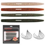 GOTOUR 24-Pack Soft Plastic Fishing Lures with 10 Hooks - Realistic Action for Bass & Trout - Durable and Versatile Soft Baits in Vibrant Colors for Freshwater Fishing Adventures