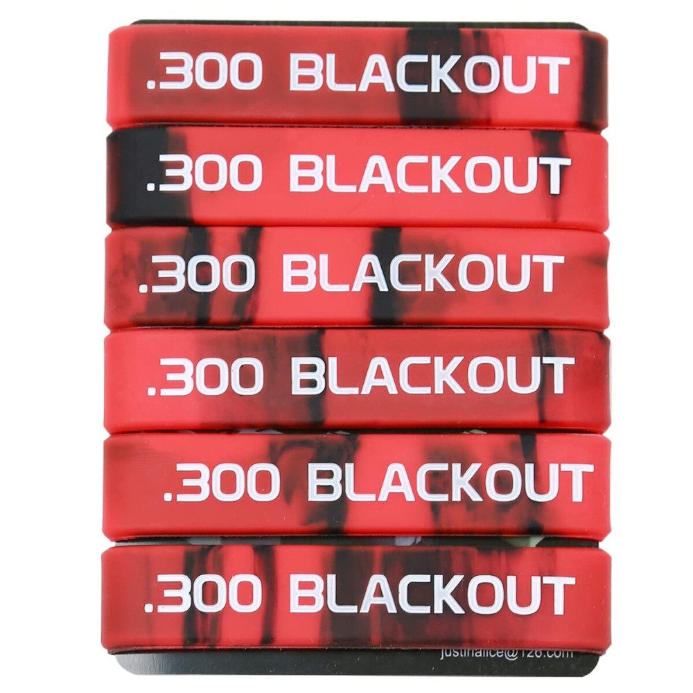 Aolamegs 300 Blackout Magazine Marking Band 6 Pack (Red Black-White)