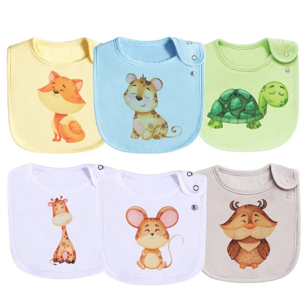 Maiwa Cotton Waterproof Baby Bibs for Girls for Drool Teething with Snaps,OEKO-TEX certified print