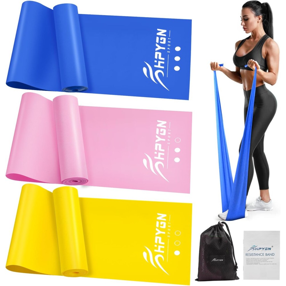 HPYGN Resistance Bands Women, Elastic Exercise Bands 6.9 ft Long Stretch Bands for Physical Therapy Yoga Pilates at Home or The Gym Workouts Strength Training