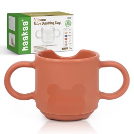 haakaa Silicone Baby Training Cup, Toddler Learning Open Cup for Baby 6 Months+, Drop-Proof BPA Free, 5 Ounce (Red)