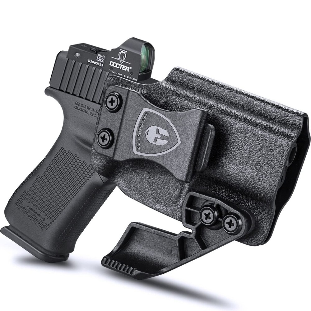 WARRIORLAND IWB Kydex Holster Fit: Glock 43 / Glock 43X Pistol - Not for Rail Glock 43X MOS, Inside Waistband Holster Condealed Carry, Optic Ready & Claw, Adj. Cant & Retention, Right Hand