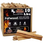 10lb Fatwood Fire Starter Sticks | 100% Natural Fire Starters for Campfires, Firepit, Fireplaces, BBQ, Wood Stoves | Easy Ignition w/Just 2 Sticks | Camping Essentials by Billy Buckskin (10lb Box)