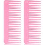 Patelai Wide Tooth Comb Large Hair Detangling Comb for Curly, Wet Dry Hair, No Handle Detangler Accessories(Pink)