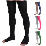 Doc Miller Thigh High Compression Socks - Open Toe, 20-30mmHg for Varicose Veins, Calf, Leg & Ankle Support, Pregnancy & Maternity Stockings, Small to Plus Size