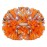 Hooshing 2PCS Orange and Silver Pom Poms Cheerleading with Baton Handle for Team Spirit Sports Dance Cheering Kids Adults