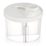Accmor Baby Formula Dispenser On The Go, Non-Spill Rotating Four-Compartment Formula Container to Go, Milk Powder Kids Snack Container for Infant Toddler Travel Outdoor, White