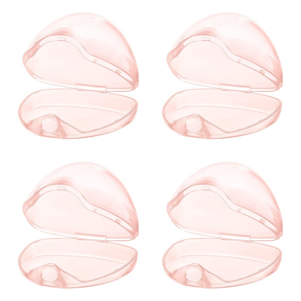 Accmor Pacifier Case, Pacifier Holder Case, Pacifier Container for Travel, BPA Free,Transparent Pink, 4 Pack
