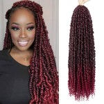 Passion Twist Hair - 8 Packs 22 Inch Passion Twist Crochet Hair For Women, Crochet Pretwisted Curly Hair Passion Twists Synthetic Braiding Hair Extensions (22 Inch 8 Packs, TBUG)
