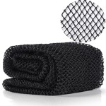 African Net Long Bath Net Sponge,JASSINS Bathing Body Exfoliating Shower Body Back Scrubber Skin Smoother,Stretch Length to 66 INCH (Black)