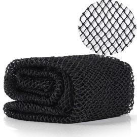 African Net Long Bath Net Sponge,JASSINS Bathing Body Exfoliating Shower Body Back Scrubber Skin Smoother,Stretch Length to 66 INCH (Black)