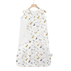 Ftikvo Swaddle-Blanket Baby Girl & Boy Swaddles Newborn Infant Transition 100% Cotton Wrap Blankets, 3-Way Adjustable Wearable Blanket, TOG 1.0 (Dinosaur, 3-6 Month)