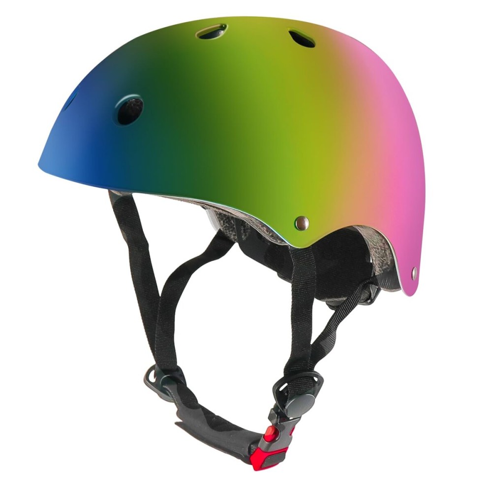 JEEFREE Adjustable Color Gradient Toddler Kids Bike Helmet for 3-5-8-14+Ages Girls Boys.Skateboard Bicycle Toddler Helmet 2-4 Years for Multi-Sports Cycling Scooter Inline Roller Skates Rollerblading