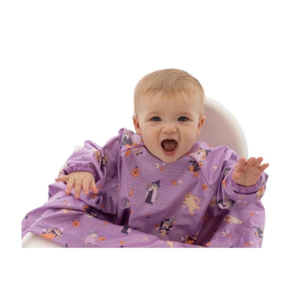 BIBaDO - Long Sleeve Baby Bibs - Babies & Toddlers 6-36 Months - Coverall Baby Led Weaning Bib - Easy Wipe, Soft & Waterproof