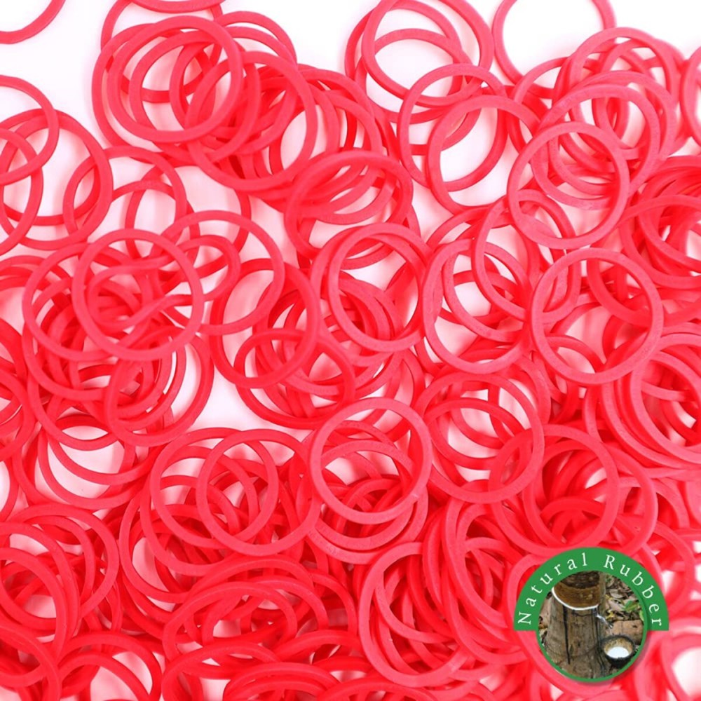Beauty Town 1000 Pcs Rubber Bands - Soft Elastic Hair Accessories, Braids Mini Ties, Stretchy No Damage Bands for Hair (4-Packs) (Red)