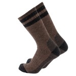 Cerebro Merino Wool Socks for Men, Cushioned Mid-calf Socks Moisture Wicking Men\'s Hiking Socks for Home, Trekking, Outdoors (1Pairs BrownBlack2)
