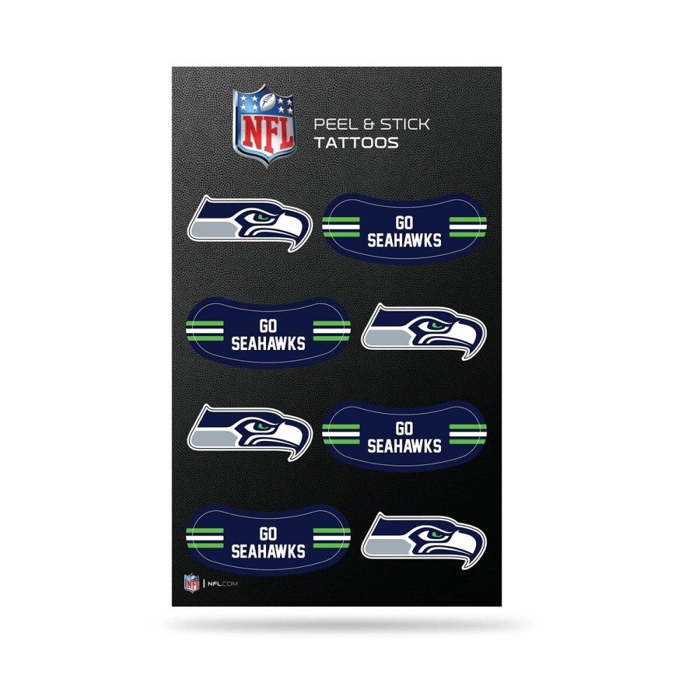 Rico Industries NFL Football Seattle Seahawks Peel & Stick Temporary Tattoos - Eye Black - Game Day Approved!