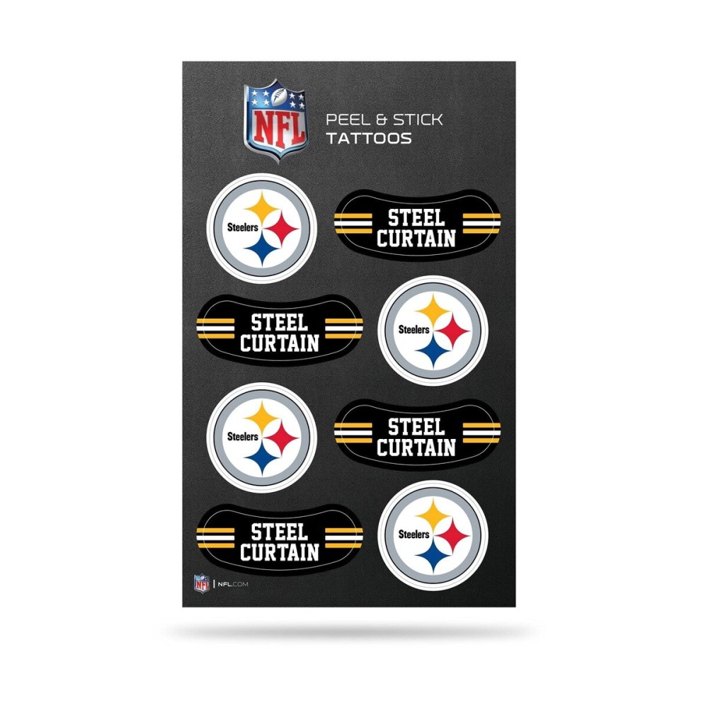Rico Industries NFL Football Pittsburgh Steelers Peel & Stick Temporary Tattoos - Eye Black - Game Day Approved!