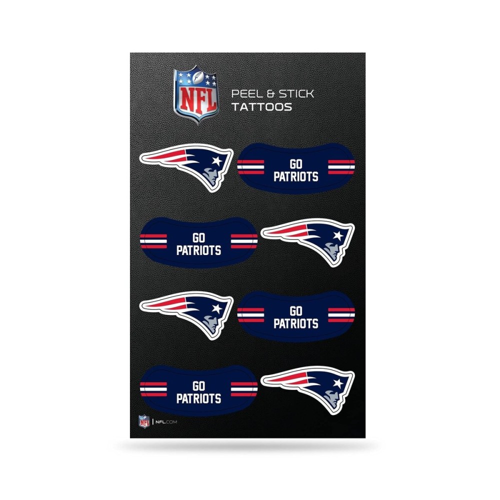 Rico Industries NFL Football New England Patriots Peel & Stick Temporary Tattoos - Eye Black - Game Day Approved!