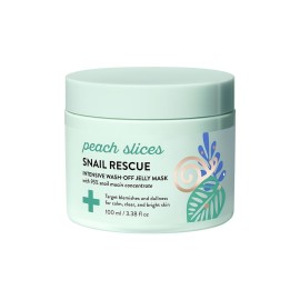 Peach Slices - Snail Rescue Intensive Wash-Off Jelly Mask (3.38 oz) - 95% Snail Mucin Concentrate - Gentle, Clear Skin - Cica, Birch Juice & Licorice - Vegan & Cruelty Free - Korean Skin Care & Beauty
