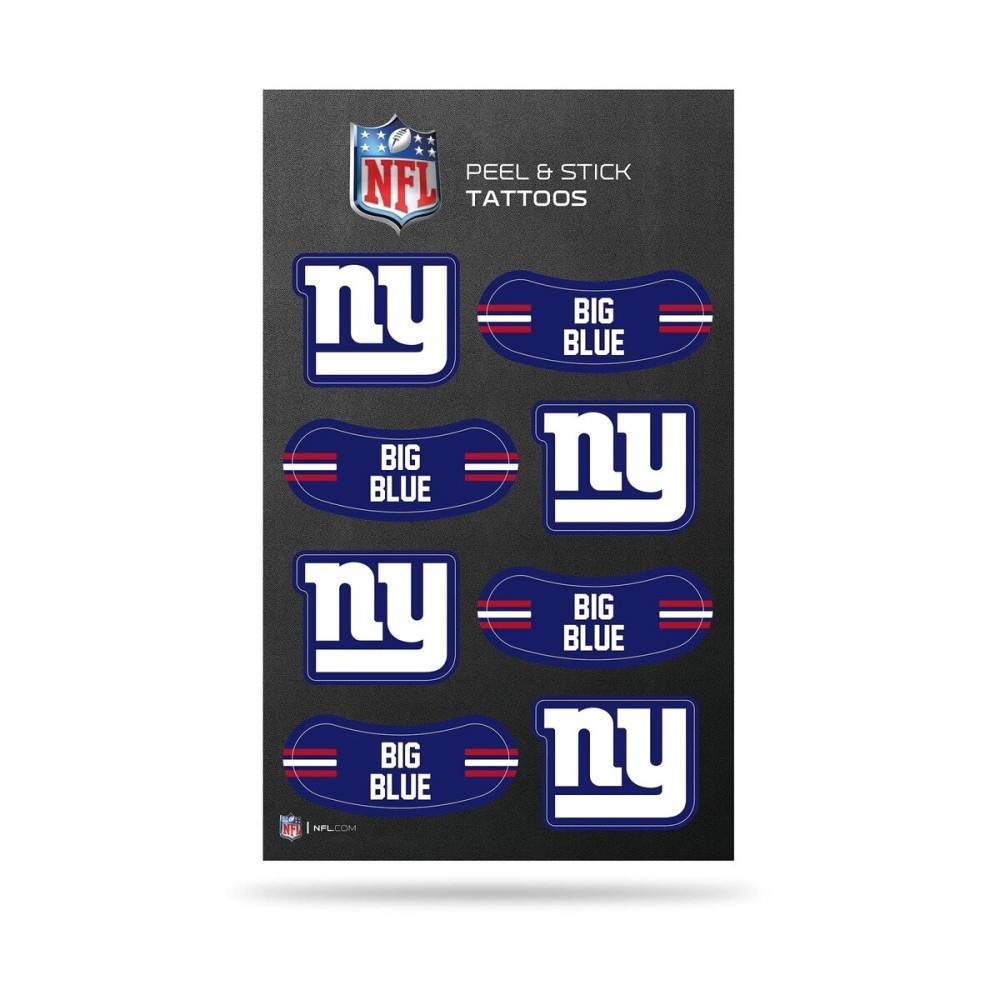 Rico Industries NFL Football New York Giants Peel & Stick Temporary Tattoos - Eye Black - Game Day Approved!