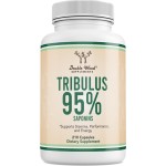 Tribulus Terrestris for Men (Purest 95% Saponin Content) 210 Capsules, 1,000mg Concentrated Fruit Extract (Third Party Tested, Vegan Safe, Non-GMO) for Stamina and Energy by Double Wood