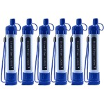 Logest 6 Pack Water Filter Straw - Portable, Compact, Multipurpose Water Purification Device for Outdoor Activities, Emergency Kits, Camping, Travel