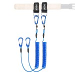 Booms Fishing T02 Fishing Pole Tether - 5.9 Belt & Kayak Leash - Heavy Duty Lanyard for Fishing Tools & Paddles - Blue (2pcs)