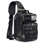 G4Free Tactical Sling Bag Backpack Military Rover Shoulder Sling Pack Molle EDC Small Crossbody Chest Pack(Black CP)