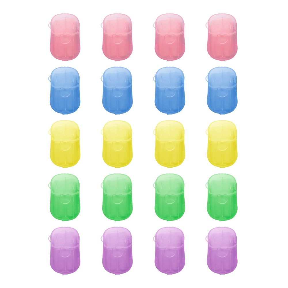 DF DUALFERV Paper Hand Soap Sheets for Traveling, 20 Pack (400 Sheets) Mini Portable Hand Soap Sheets, Scented Disposable Soap Sheet, Colorful Camping Soap Sheets, Travel Soap Sheets for Hand Washing