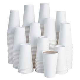 LITOPAK 210 Pack 16 oz Disposable Paper Coffee Cup, Hot/Cold Beverage Drinking Cups for Water, Paper Coffee Cups, White Hot Coffee Cups, Suitable for Party, Picnic, Travel, and Events