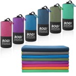 BOGI Microfiber Travel Sports Towel-Quick Dry Travel Towel,Soft Lightweight Absorbent Compact Sports Towel for Camping Gym Beach Bath Yoga Swimming Backpacking (S:16\'\'x32\'\',2Pcs-AGreen)