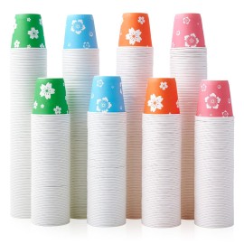 LITOPAK 800 Pack 3 oz Disposable Bathroom Cups, Colorful Small Disposable Paper Cups for Parties, Picnics, Barbecues, Travel and Events