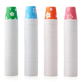 LITOPAK 400 Pack 3 oz Disposable Bathroom Cups, Colorful Small Disposable Paper Cups for Parties, Picnics, Barbecues, Travel and Events
