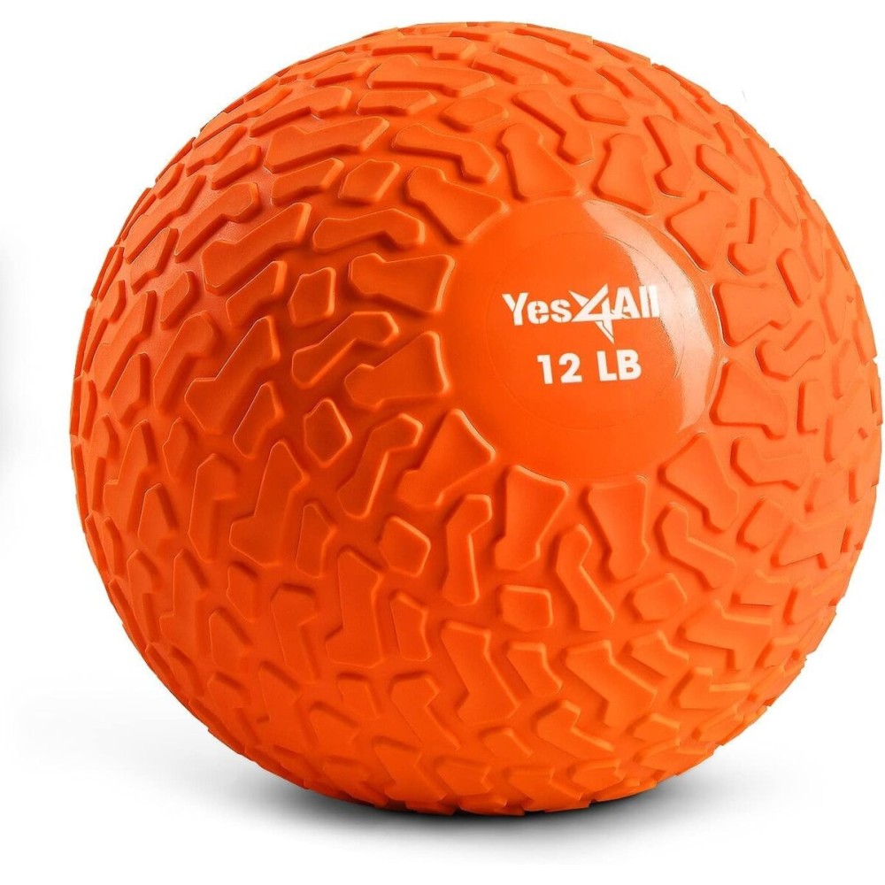 Yes4All Slam Balls (Orange) 12lbs for Strength and HIIT Workout - Slam Medicine Ball (YRHJ)