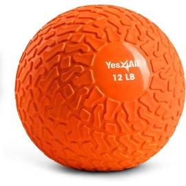 Yes4All Slam Balls (Orange) 12lbs for Strength and HIIT Workout - Slam Medicine Ball (YRHJ)