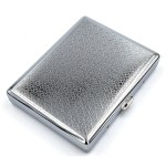 Retro Cigarette Case Victorian Style Metal Holder for Regular, King and 100\'s Size Credit Card Holder, Large with Poker Pattern (Ace-L100, Silver)