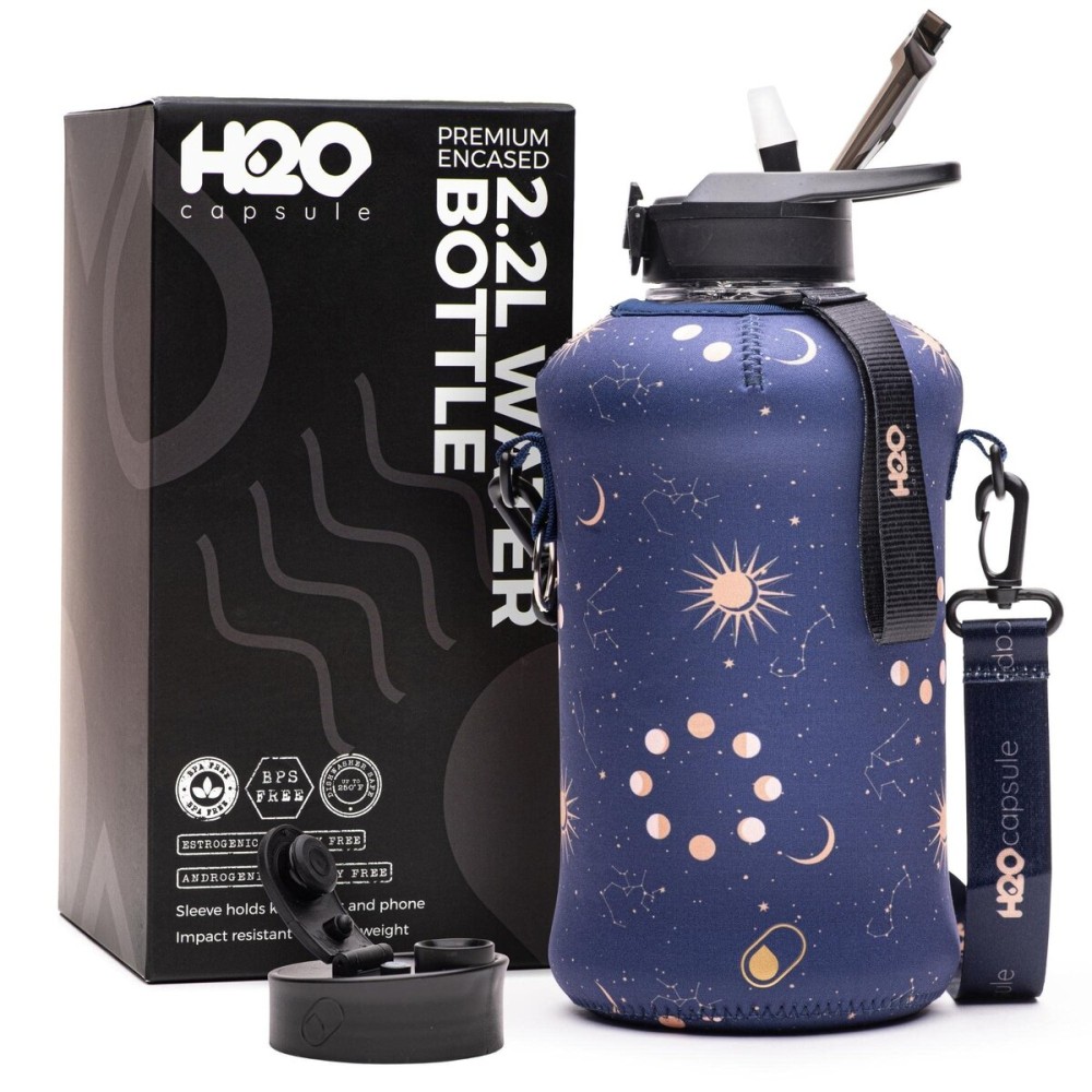 Zodiac Signs - Classic -Half Gallon Water Bottle with Storage Sleeve and Straw lid