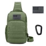 Valinov Tactical Shoulder Bag,Molle Shoulder Backpacks,Military Sling Daypack Backpack with USB Charging port (1 Pack Green)