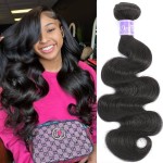 UDesire 12A Brazilian Virgin Body Wave Human Hair Bundles Weave 100% Unprocessed Brazilian Virgin Body Wave Hair Bundles Natural Black Color Brazilian Hair Weave (14inch,Hair Bundles)