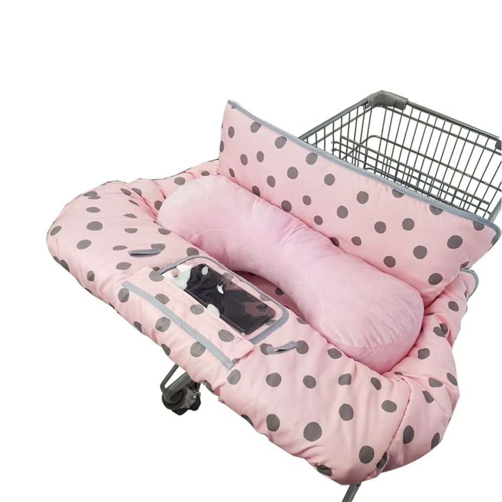 Shopping Cart Cover for Baby/Toddler with Supportive seat positioner, Cozy High Chair Cover, Pink