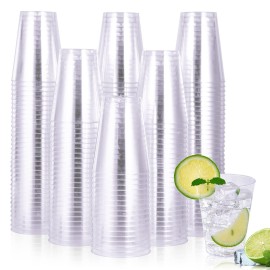 JOLLY CHEF 300 Pack 7 oz Clear Plastic Cups Disposable Cups,7 Ounce Disposable Wine Cups Ideal for Party, Whiskey, Wine Tasting, Perfect for Halloween Christmas