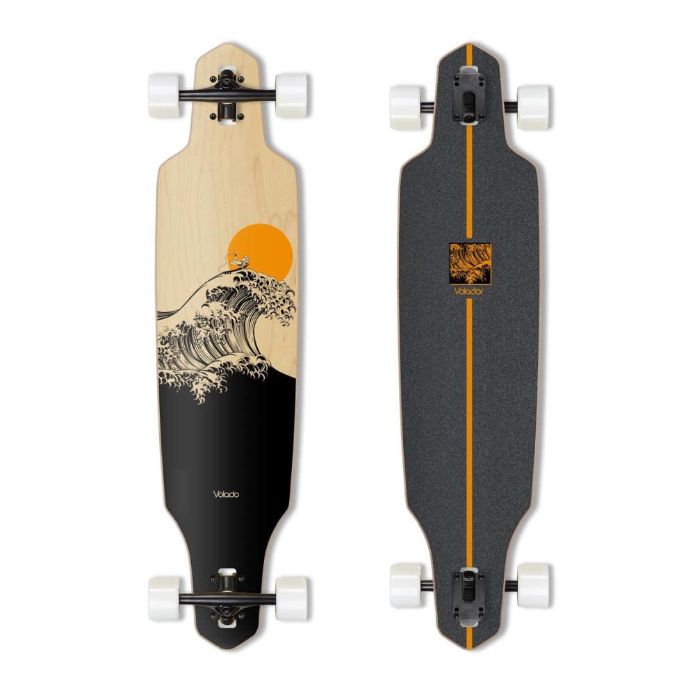 VOLADOR Urban Freeride Pro Longboard Cruiser 40inch | Canadian Maple Wood Deck & Forged Reverse Kingpin Truck | Drop Through Longboard Complete Setup for Urban Commuting(Kanagawa)