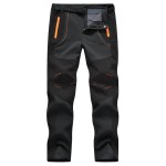 TBMPOY Men\'s Snow Ski Hiking Pants Waterproof Winter Fleece Lined Pants Camping Skiing Ice Fishing Pants with Belt 02 Thick Dark Grey XL