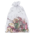 Jexila 100PCS Christmas Organza Bags 5\'\'X7\'\' Mesh Drawstring Gift Bag for Christmas Party Favor Goodie Candy Treat Bags Jewelry Pouch